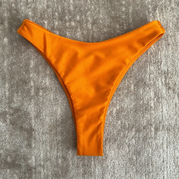 CANALUZ SWIM Mid Rise Bikini Bottom in Mango - Picture 2 of 3